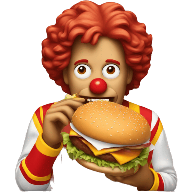 Ronald McDonald eating a burger  emoji