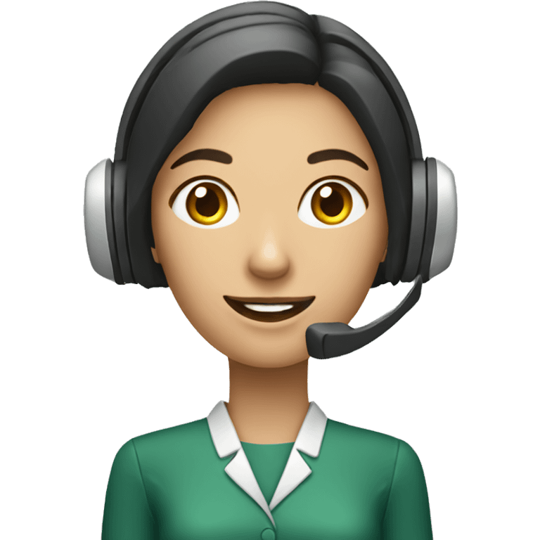 telemarketing attendant woman with whatsapp icon emoji