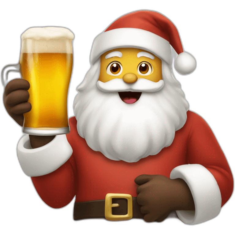 santa with an amber beer emoji