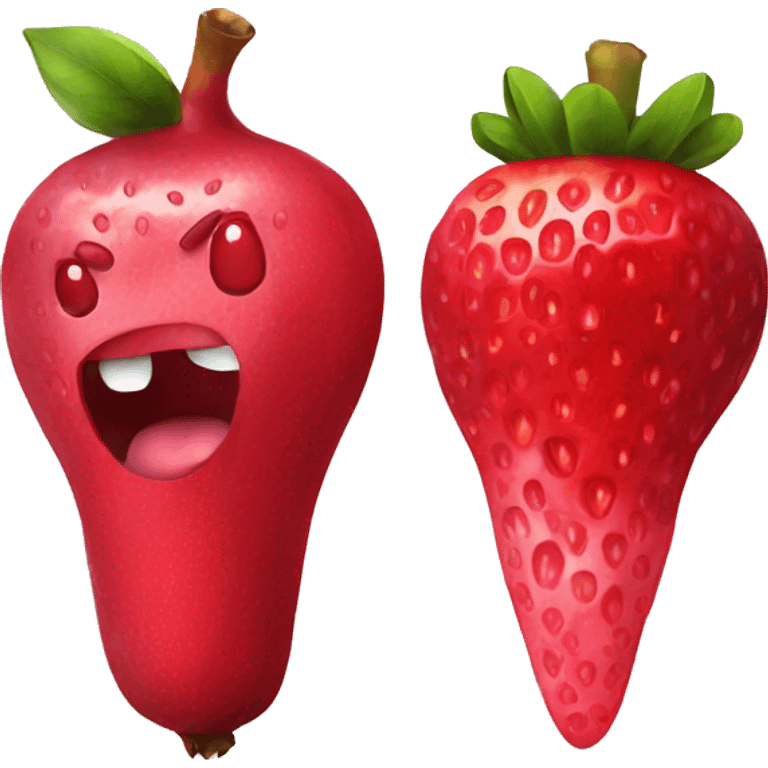 pomegranate and stawberry emoji