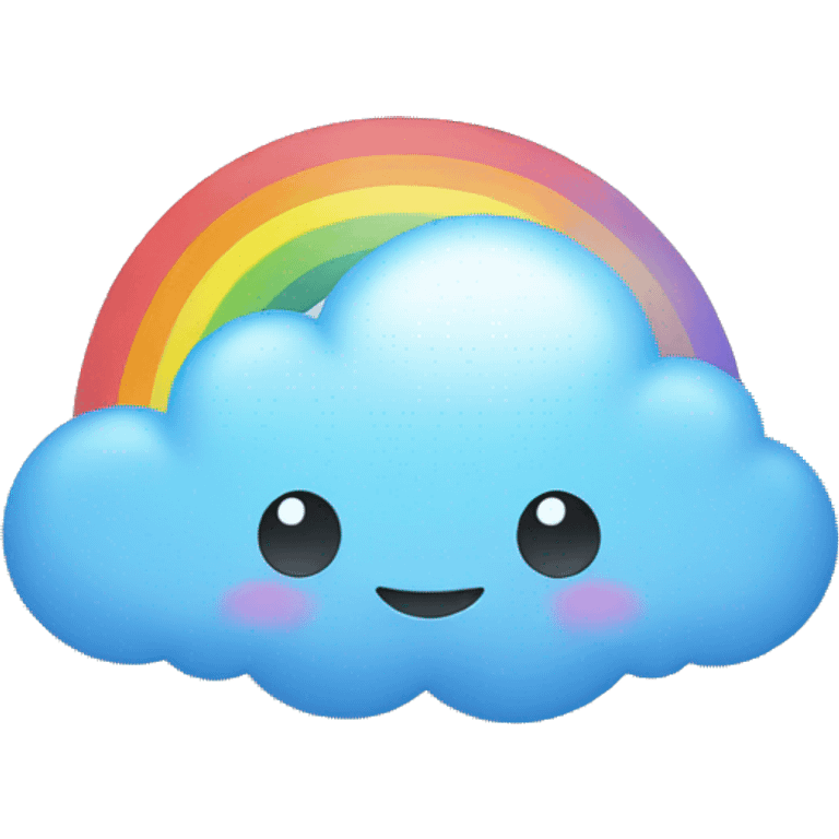 Cloud with rainbow and a bow emoji