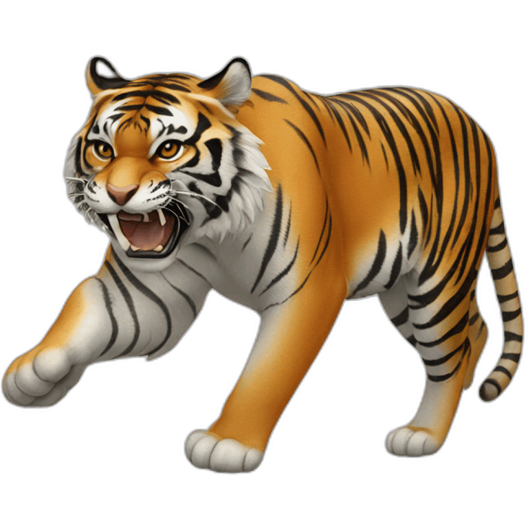 a tiger lunging at its prey emoji