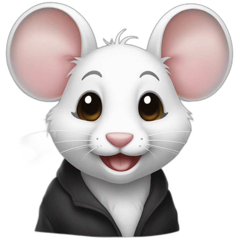 Une souris noir et blanche emoji