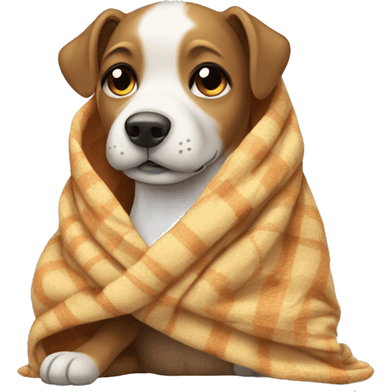 Dog wrapped up with a blanket  emoji