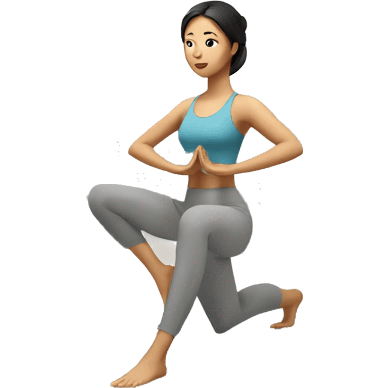 Pilate yoga Asian girl emoji