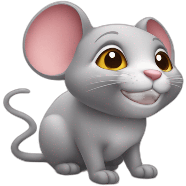 Chat avec une souris emoji