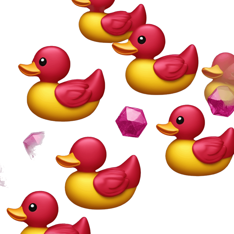 Blinged out ruby rubber duck  emoji