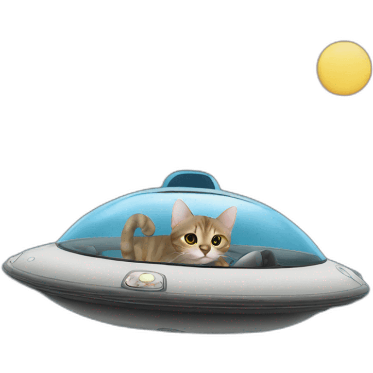 cat driving a UFO emoji