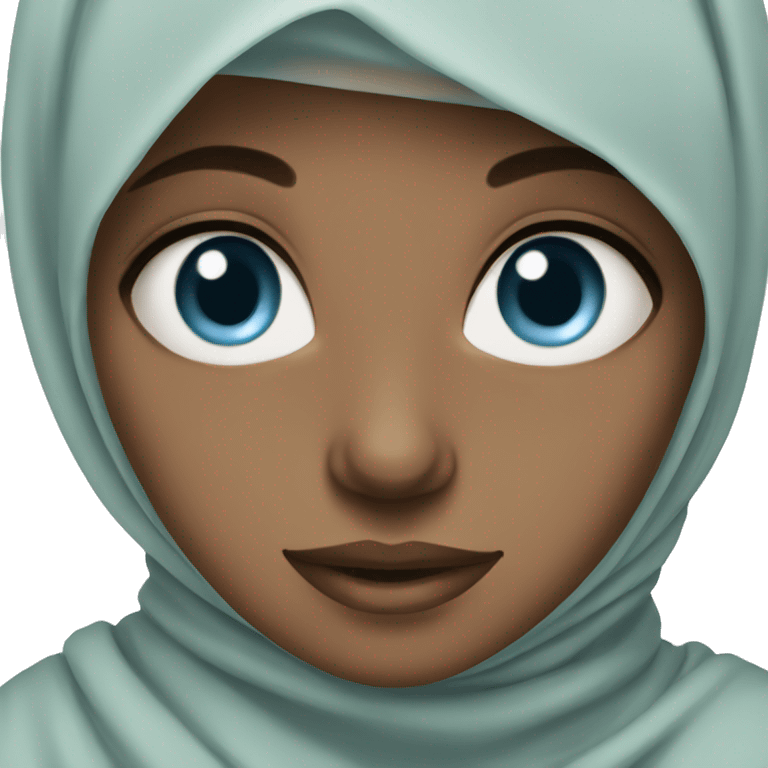 girl in hijab with light blue eyes emoji