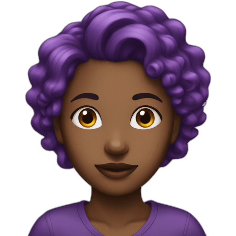 Black girl purple hair emoji