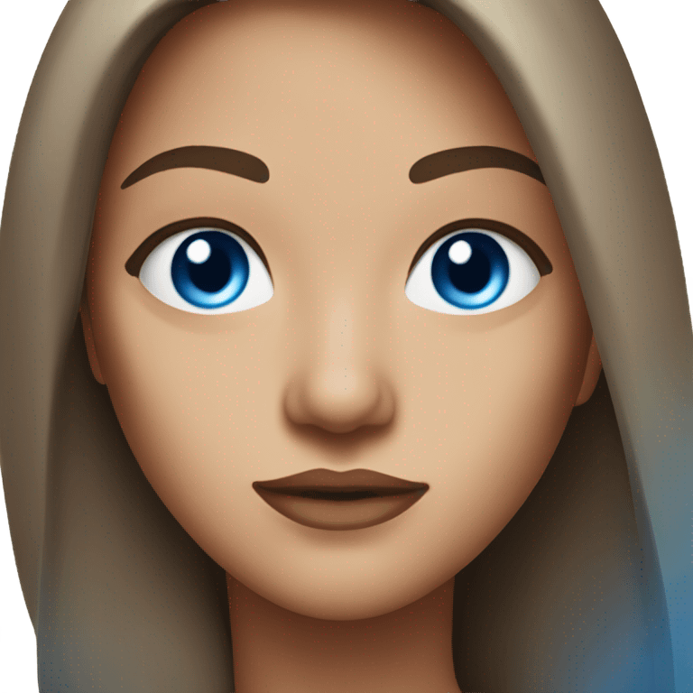 Long brown hair blue eyes fire woman  emoji