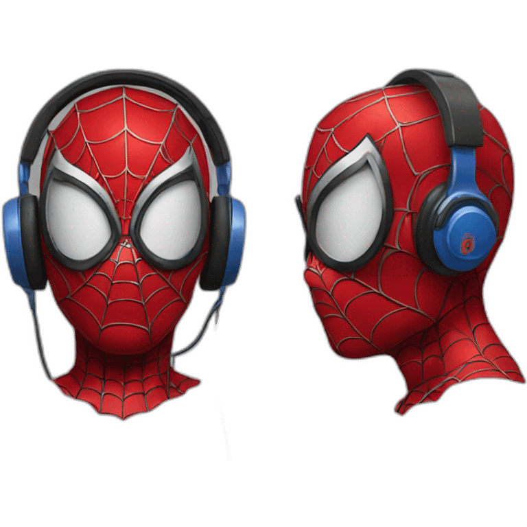 Spiderman using headphones  emoji