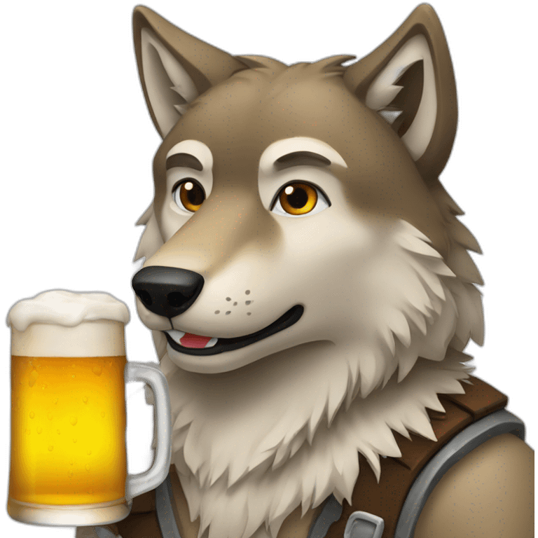 Wolf-drinking-beer emoji