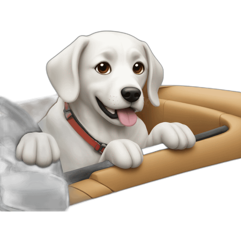 A dog driving the car emoji