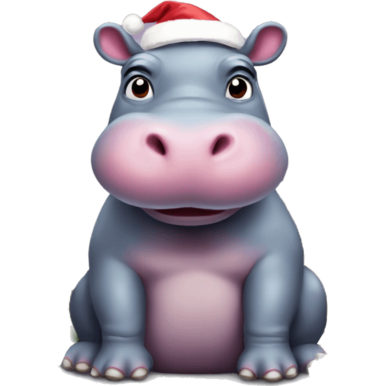 Christmas hippo emoji