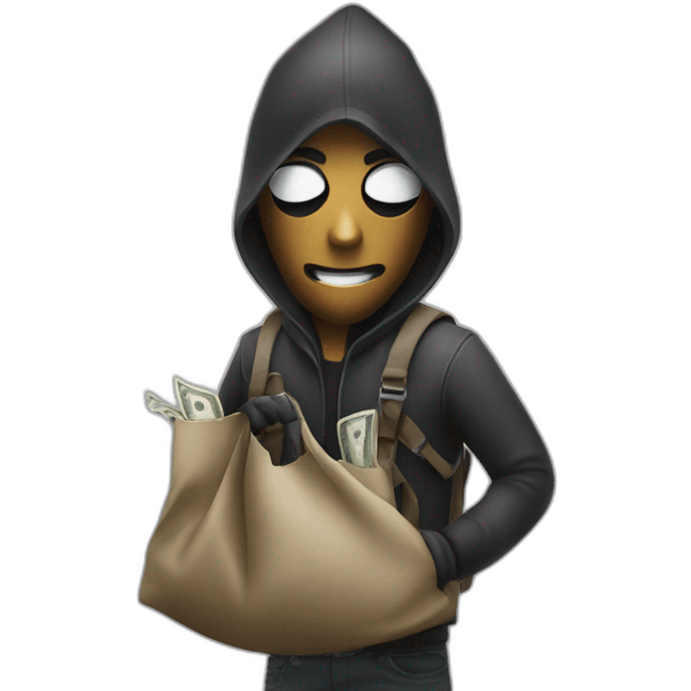 Robber with a bag of money on the shoulder emoji