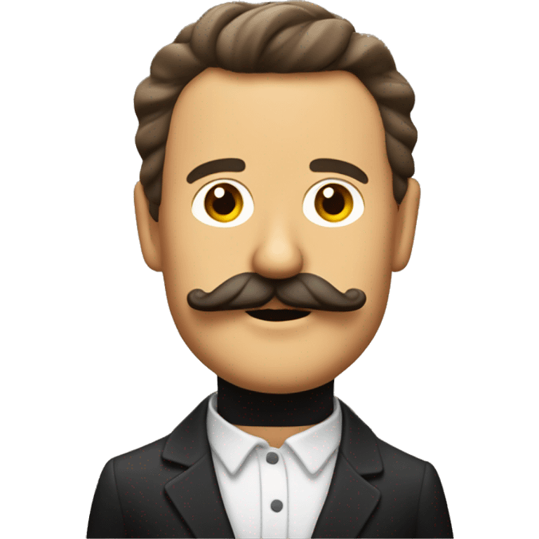 señor con bigote pelo rizado cafe emoji