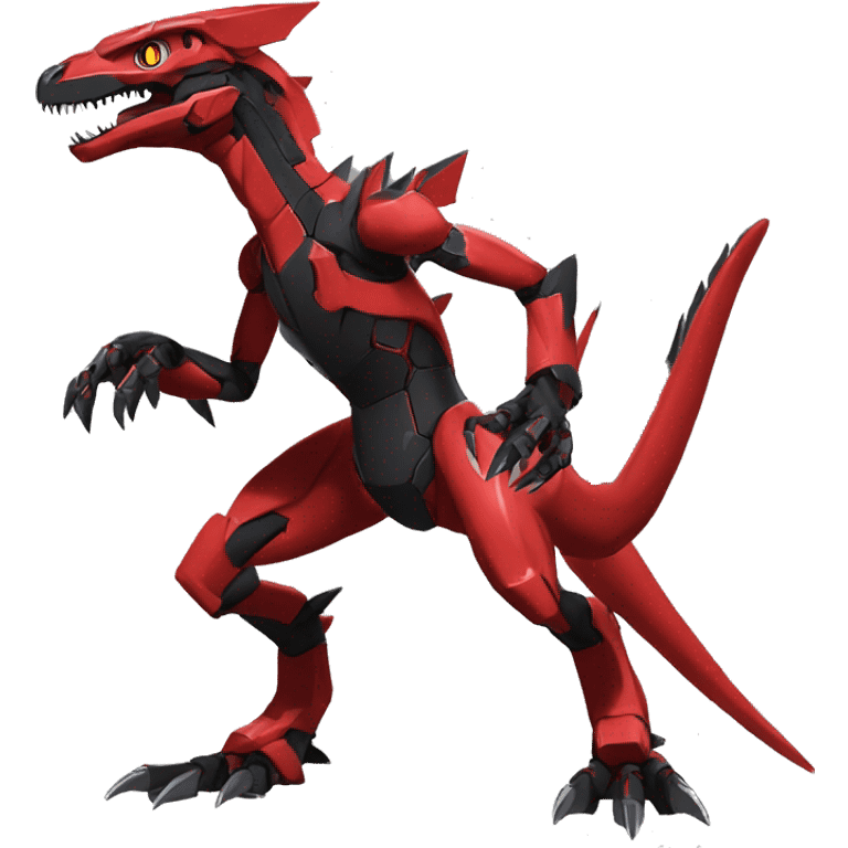  Cool Edgy Black Red Digimon-Fakemon-Guilmon-Velociraptor-Dragon-Mecha full body emoji