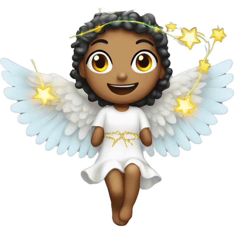 new year angel with electric garland emoji