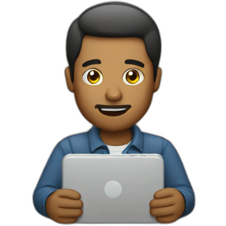 Hombre editando un video en celular emoji