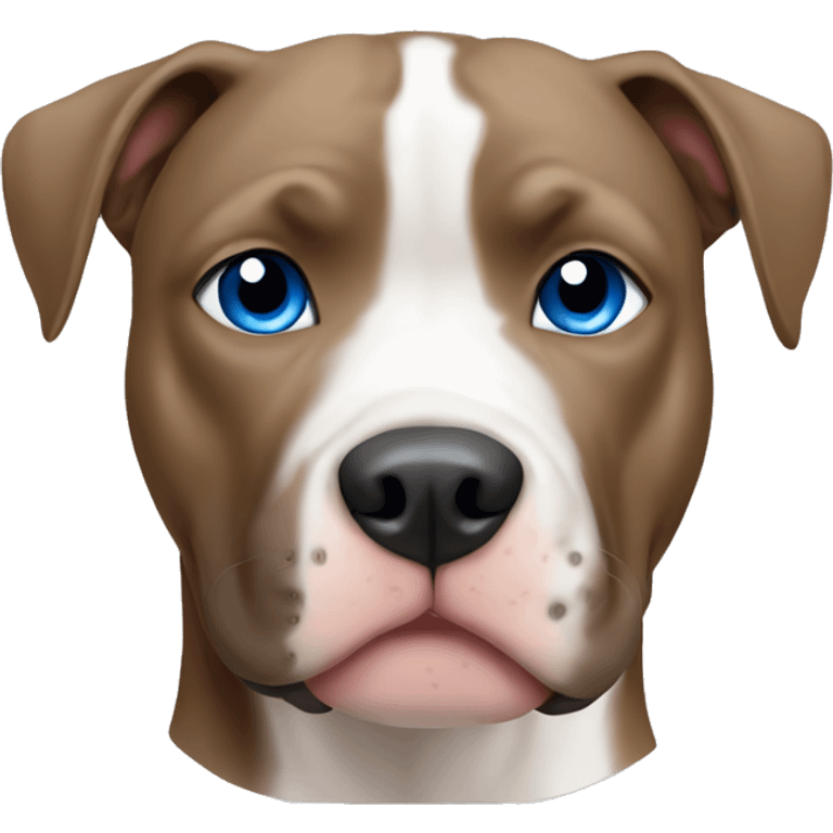 Pitbull with blue eyes and light brown/gray spot by ear emoji