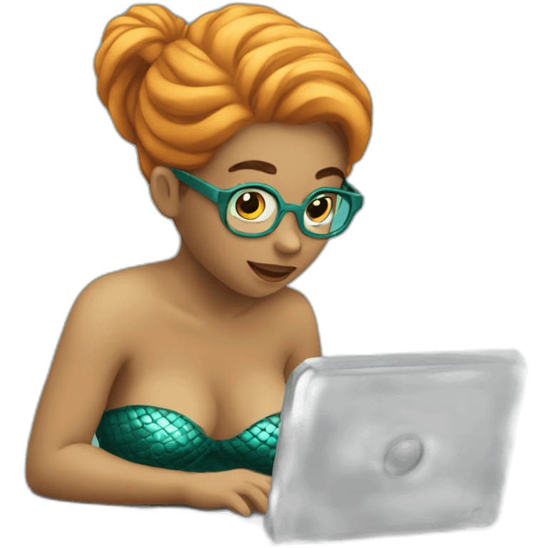 mermaid typing on computer emoji