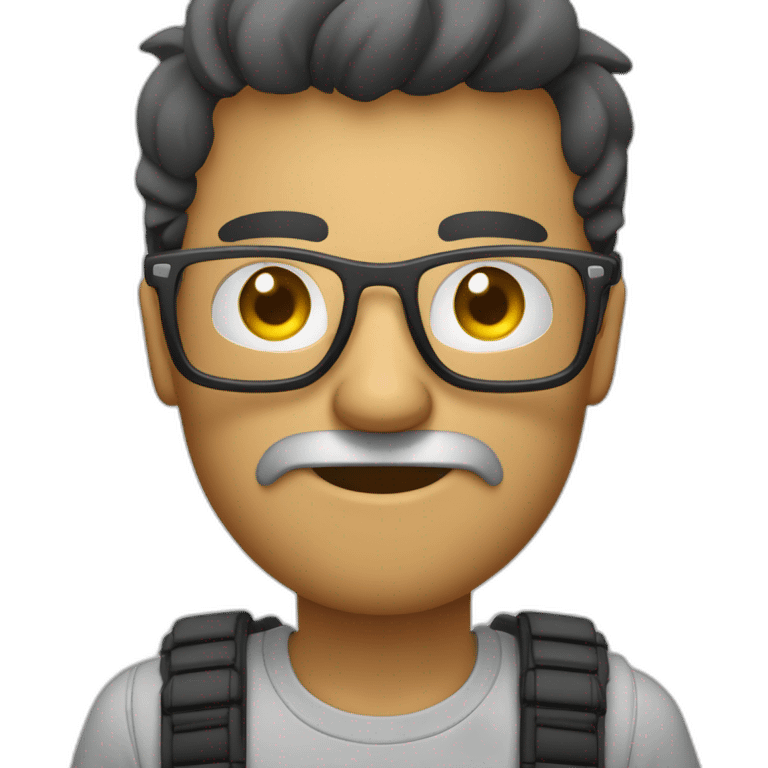 Hombre con barbar y lentes Tecnico de celulares  emoji