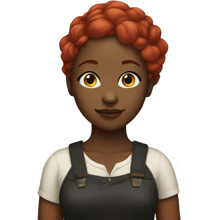 black girl red hair emoji