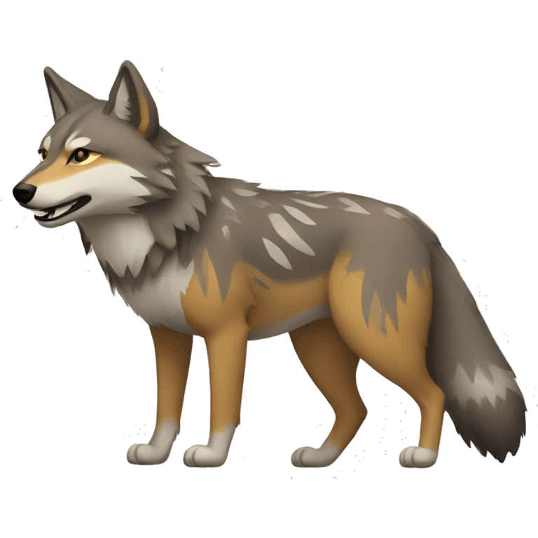 Coywolf With Tribal Markings Full Body emoji