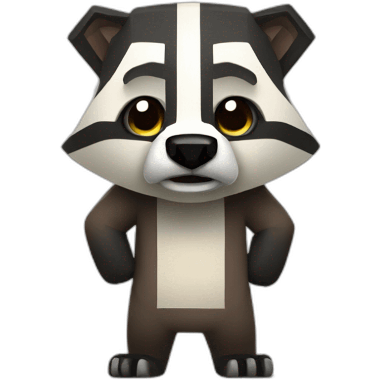 badger playing minecraft emoji