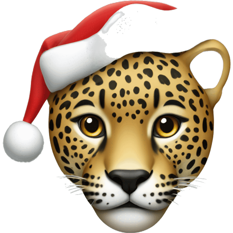 Jaguar with Christmas hat emoji