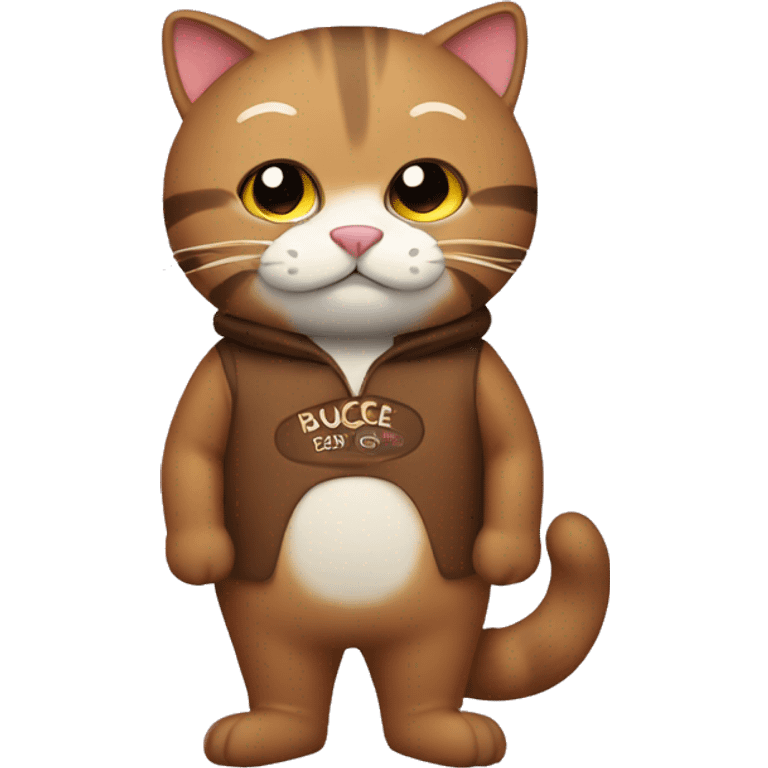 cat in a bucee beaver costume emoji