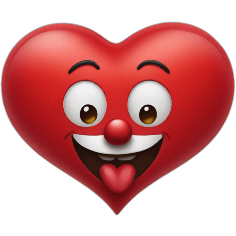 a heart with a clown emoji