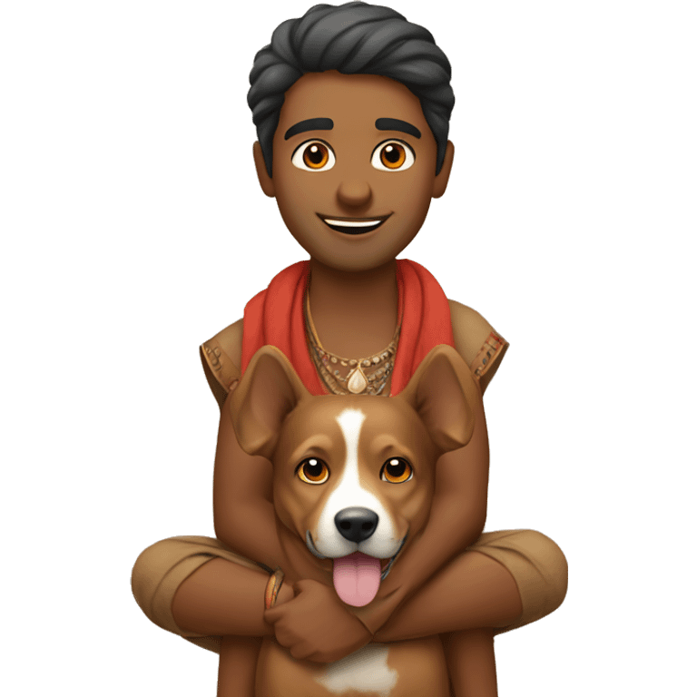 Indian friend with dog emoji