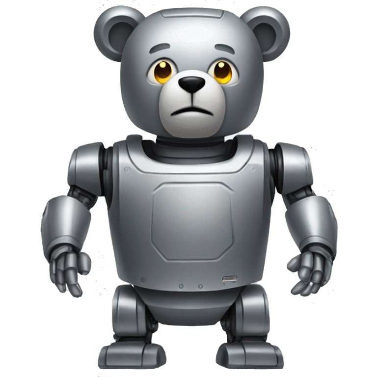 Gray metal bear robot emoji