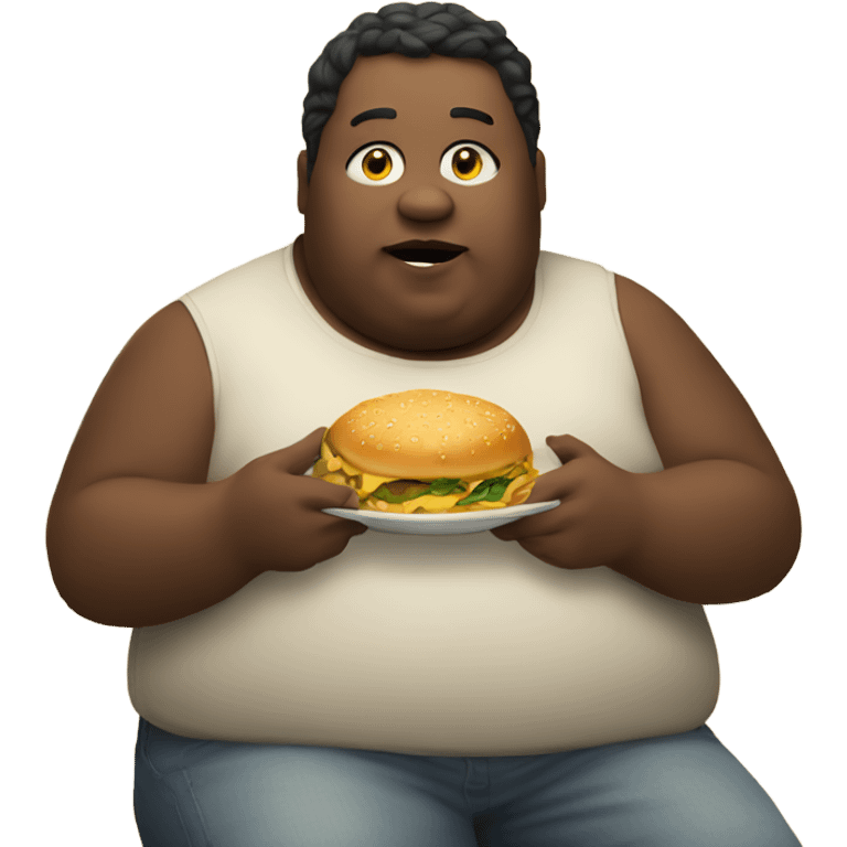 Fat person eating food emoji