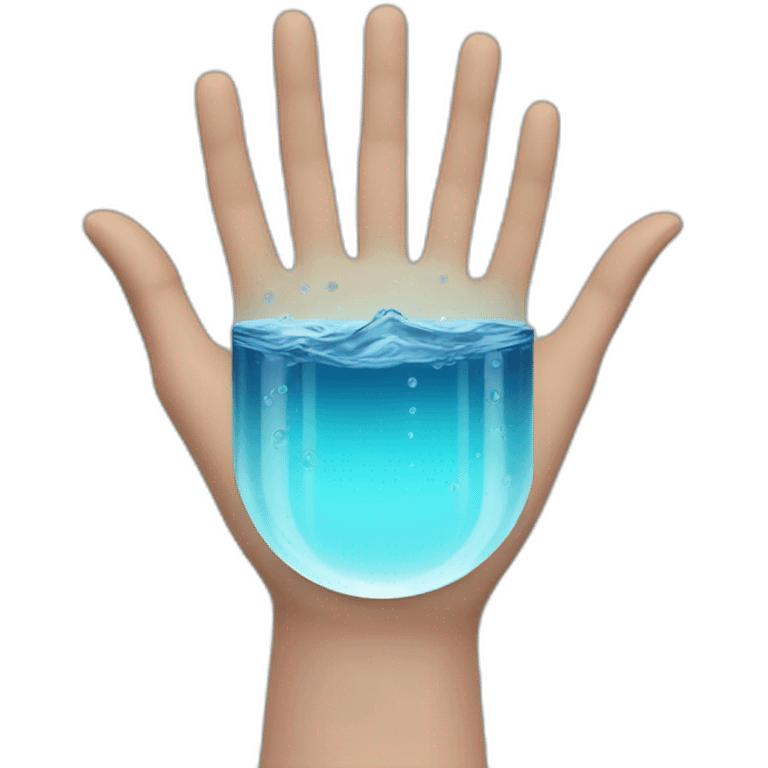 Little Water in human hand palm emoji