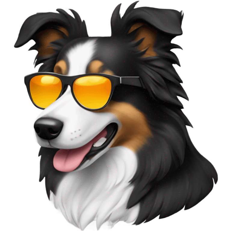 Boarder collie wearing sunglasses  emoji