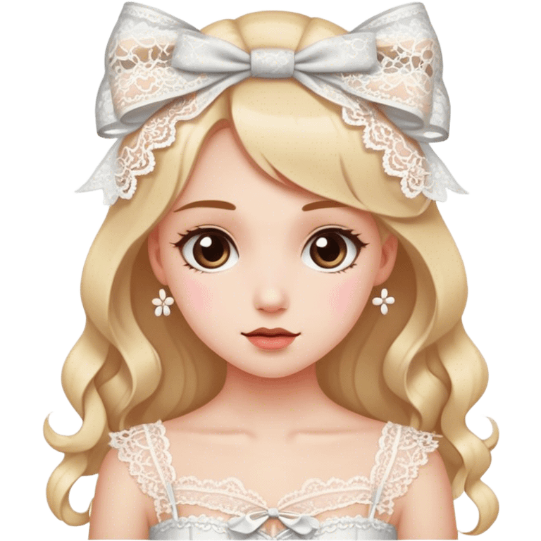 Girly aesthetic with lace and bows emoji