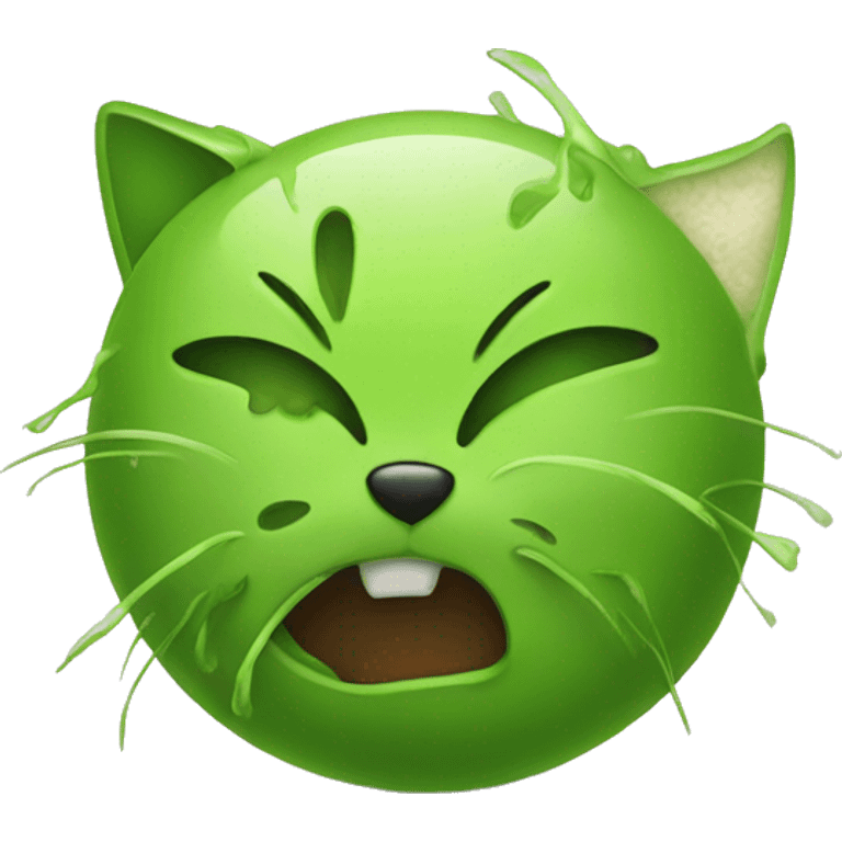 Green eaten by kitten  emoji