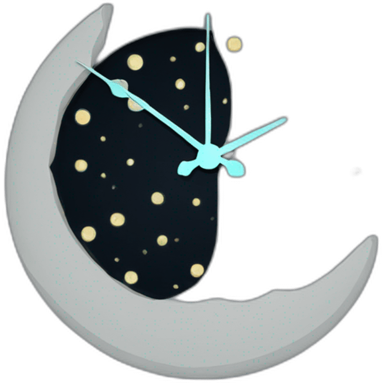 moon with large clock emoji