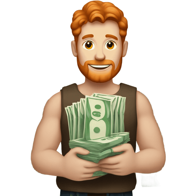 Red haired man with money  emoji