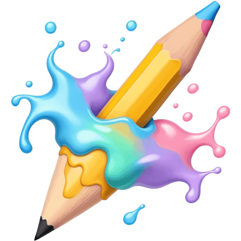 pastel melted pencil emoji