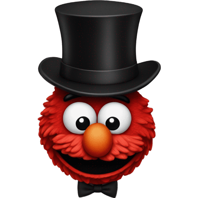 Elmo with a top hat emoji