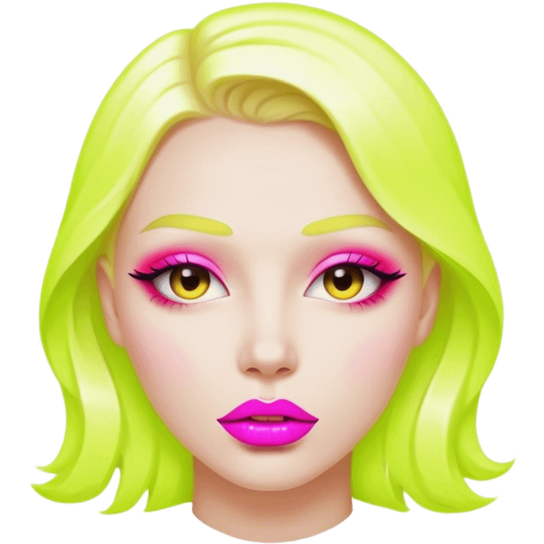 Neon lips emoji