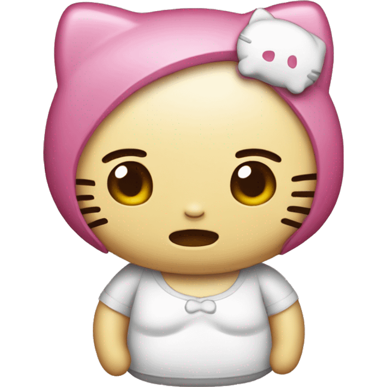 Hello kitty with stomach ache emoji