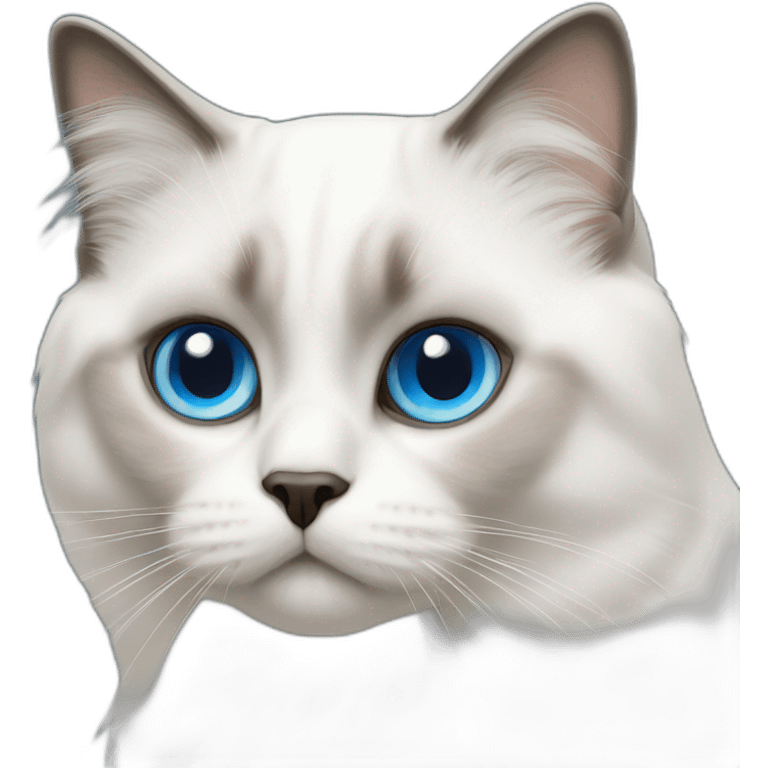 White birman cat blue eye emoji