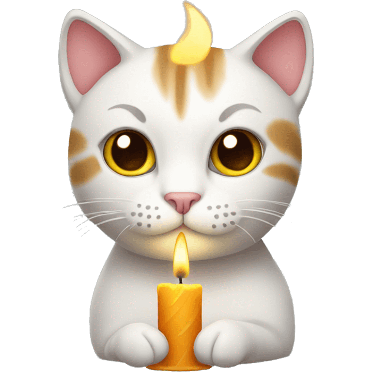 cat with candle  emoji