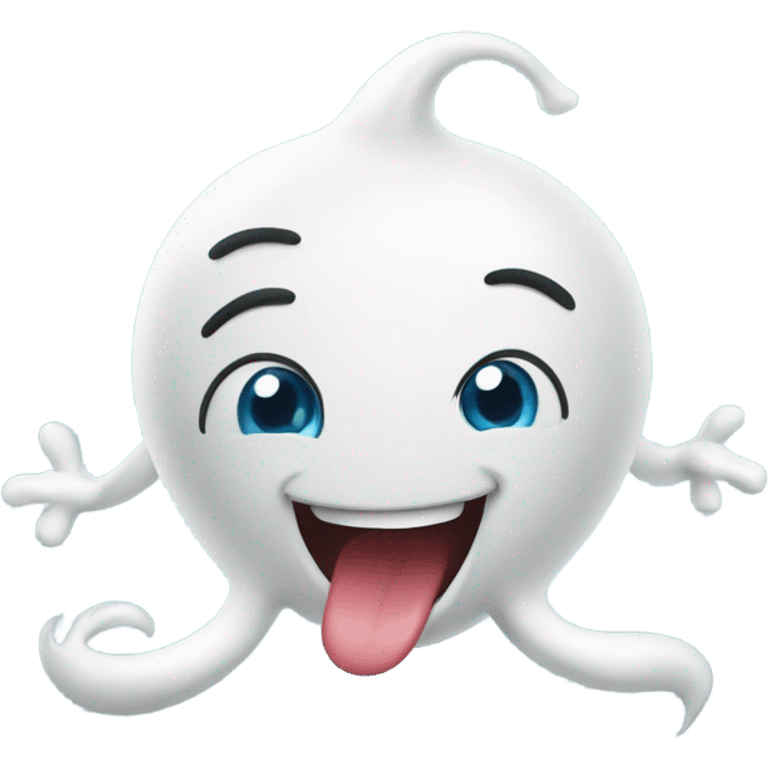 Happy swimming sperm emoji