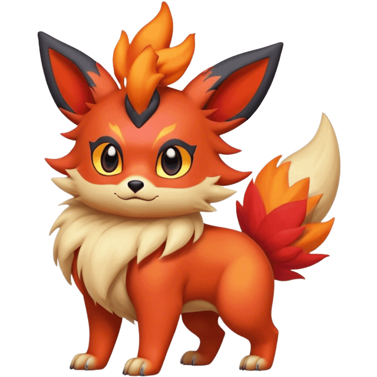 Quilava-Litten-Flareon-fantasy-animal-creature-hybrid full body emoji